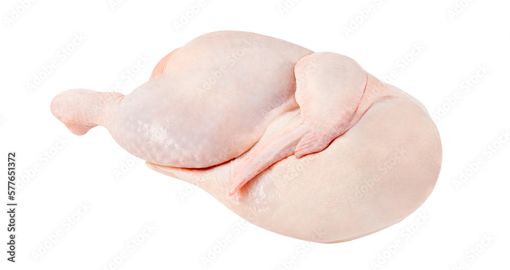 Raw chicken, half, chicken meat, isolated on white background with clipping path Raw chicken, half, chicken meat, isolated on white background with clipping path