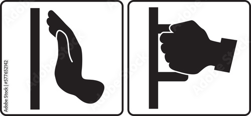icon pull and push, vector illustration of a hand holding an plug