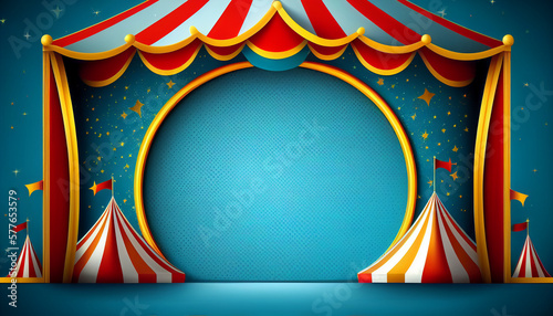 Circus frame background , circus tent background with copy space , Generative AI