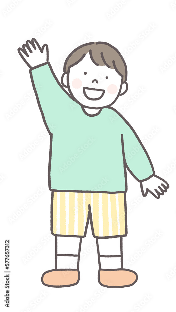 Obraz premium てをあげる子供