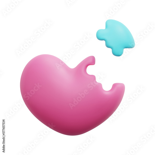 3d fulfill icon vector. Isolated on white background. 3d heart, love and valentine concept. Cartoon minimal style. 3d heart icon vector render illustration.