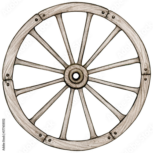 Watercolor country wagon wheel