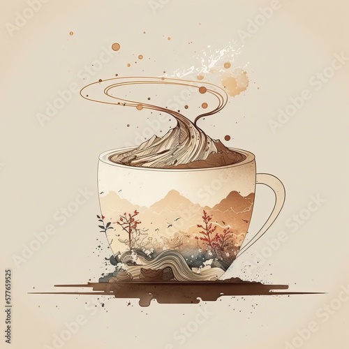 cup of coffee, love, valentines day, birthday, anniversary, generative ai.