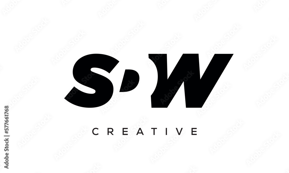 SDW letters negative space logo design. creative typography monogram vector SDW letters negative space logo design. creative typography monogram vector