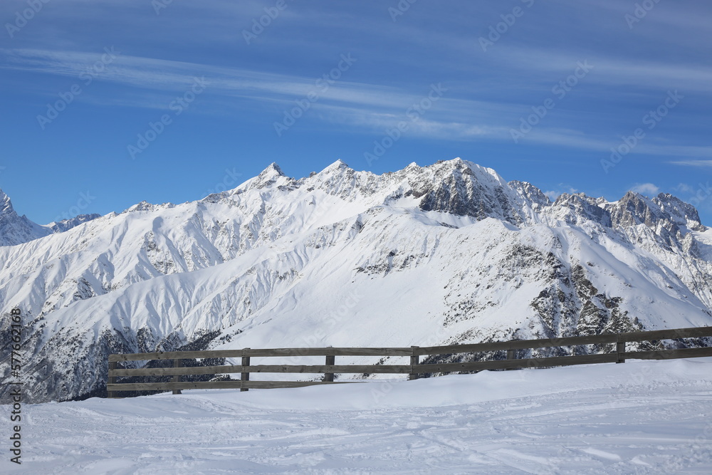 Beautiful snow mountains landscape. Winter ski resort. Beautiful snow mountains landscape. Winter ski resort.