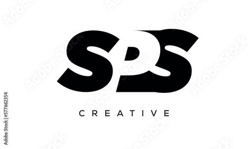 SPS letters negative space logo design. creative typography monogram vector