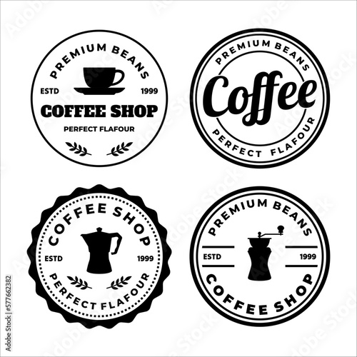 Set of coffee shop logo vector