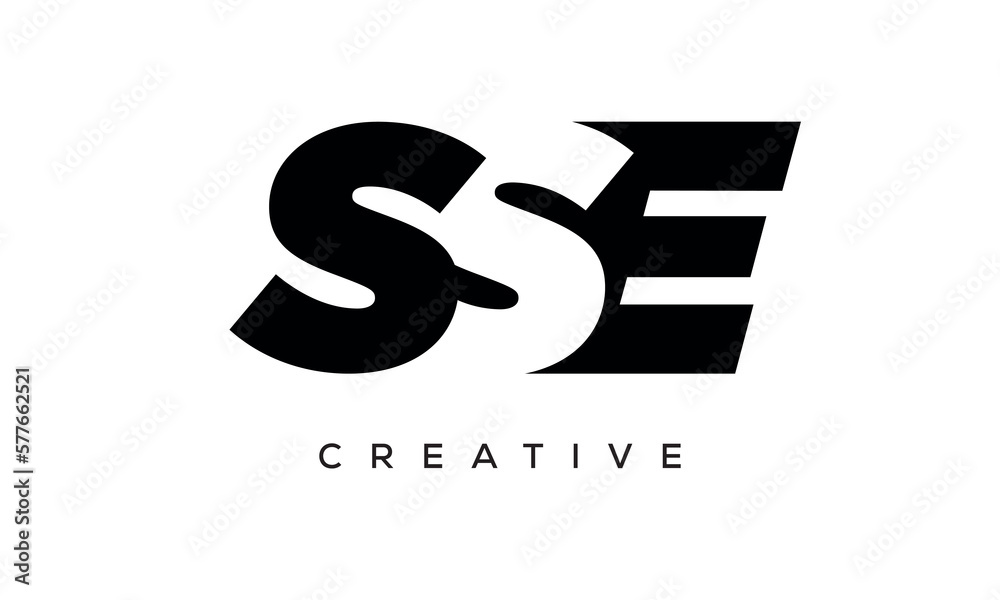 SSE letters negative space logo design. creative typography monogram vector