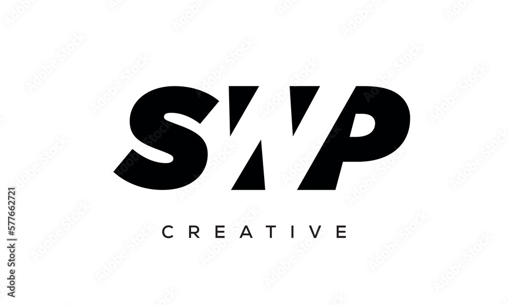 SWP letters negative space logo design. creative typography monogram vector SWP letters negative space logo design. creative typography monogram vector