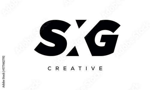 SXG letters negative space logo design. creative typography monogram vector