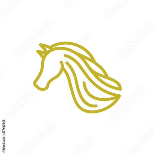 Head horse line modern creative logo design
