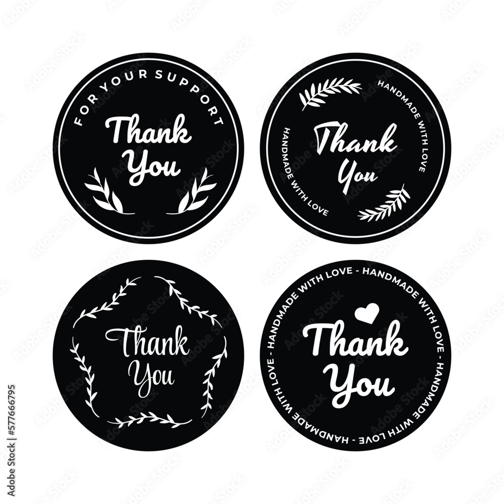 Thank you label badges template Thank you label badges template