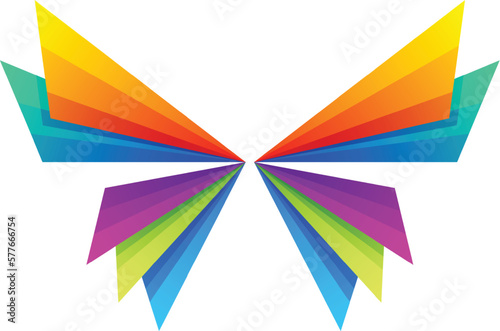 Butterfly made from geometric shapes for use in logo design element