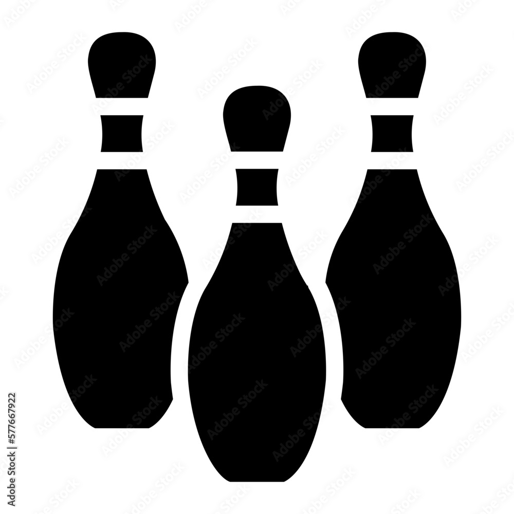 bowling pins glyph icon bowling pins glyph icon