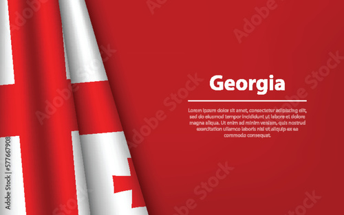 Wave flag of Georgia with copyspace background.