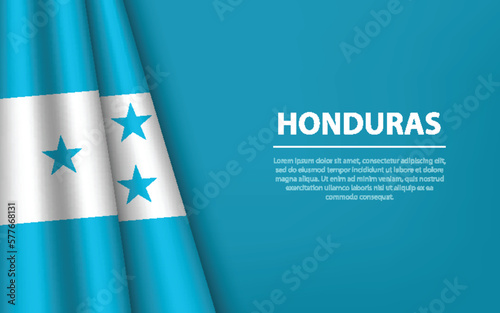 Wave flag of Honduras with copyspace background.