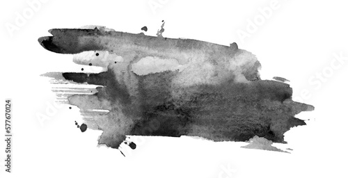 Ink Spreading, black Water color spot with blurring