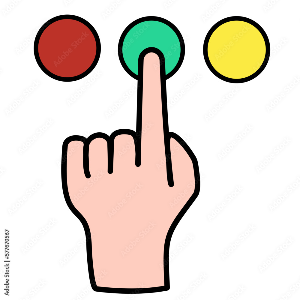 Obraz premium hand pushing a button on a touch screen interface