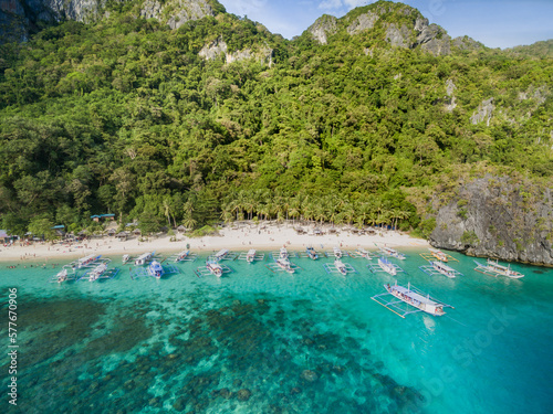 Seven Commandos Beach in El Nido, Palawan, Philippines. Tour A route and Place.