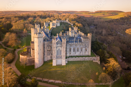 Arundel Castle, Arundel, West Sussex, England, United Kingdom. Bird Eye View photo