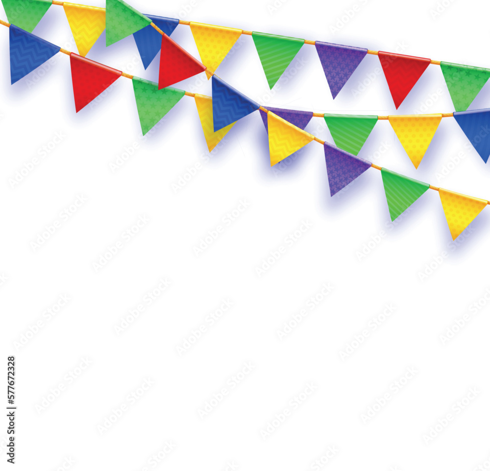 Party flag. Banner with garland of colour flags. Vector Party flag. Banner with garland of colour flags. Vector