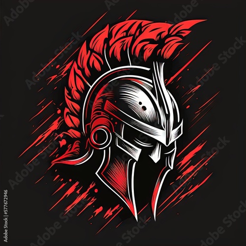 Wallpaper Mural Un logo vectoriel minimaliste d'un casque spartiate. Torontodigital.ca