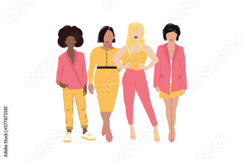Vector flat body positive  fashion women 