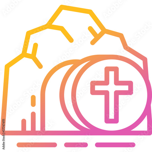 cave gradient line icon