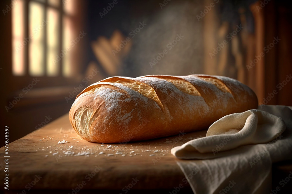 Indulge in the Crispy and Delicious French Baguette in a Rustic Setting Indulge in the Crispy and Delicious French Baguette in a Rustic Setting