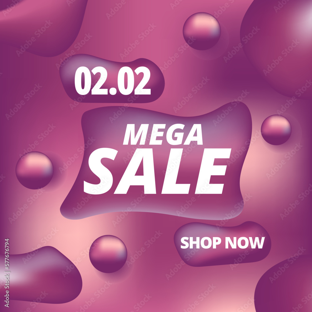 Fototapeta premium Vector super sale promotion fluid social media instagram template