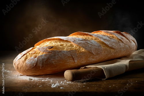 Indulge in the Crispy and Delicious French Baguette in a Rustic Setting