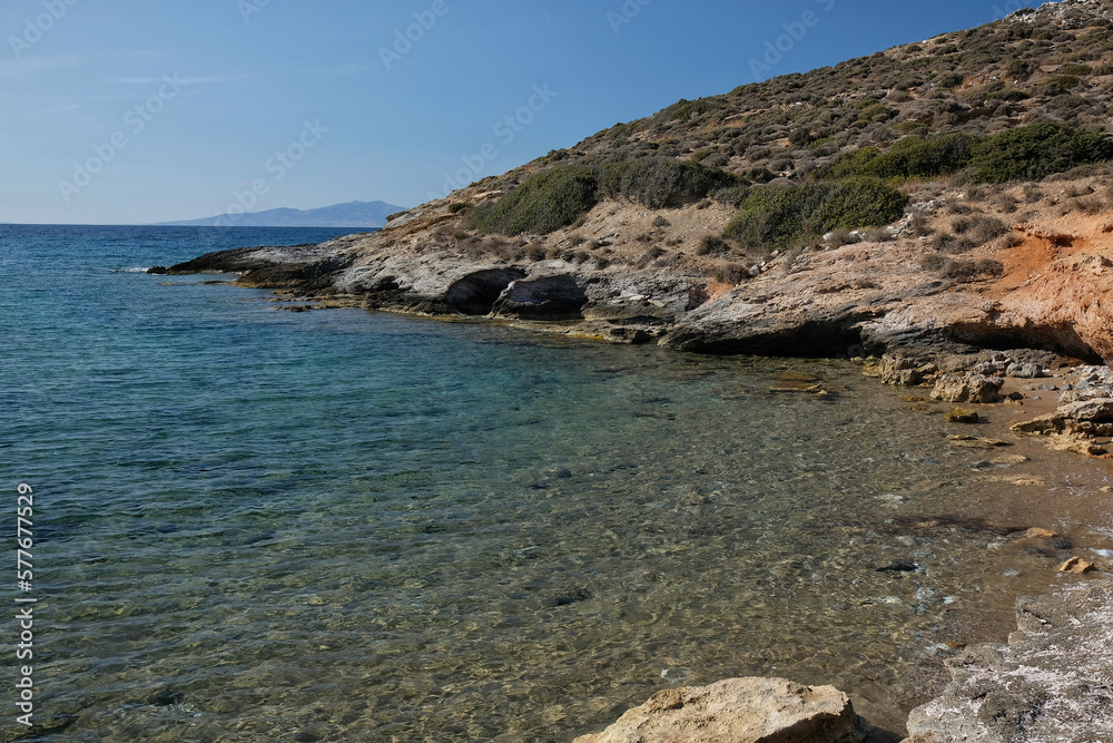 The beach of Kambaki in Ios Greece