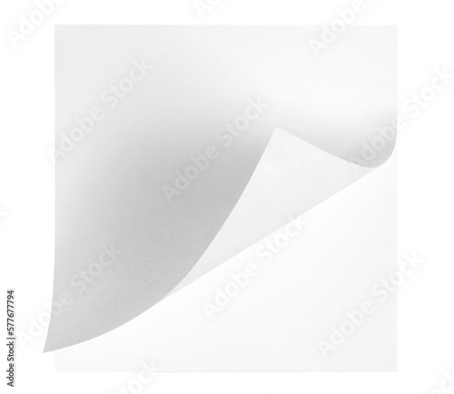 Square white sticky note paper pack, cut out