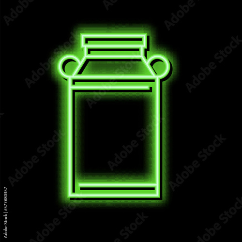 milk can neon glow icon illustration