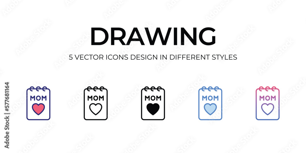 drawing Icon Design in Five style with Editable Stroke. Line, Solid, Flat Line, Duo Tone Color, and Color Gradient Line. Suitable for Web Page, Mobile App, UI, UX and GUI design. drawing Icon Design in Five style with Editable Stroke. Line, Solid, Flat Line, Duo Tone Color, and Color Gradient Line. Suitable for Web Page, Mobile App, UI, UX and GUI design.