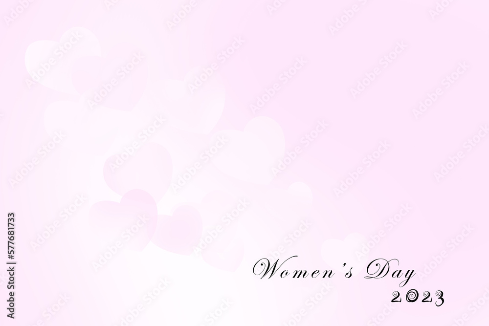 Women’s Day Pink background with Hearts