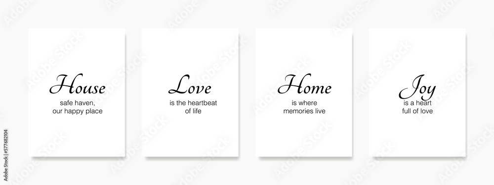 Variations of wall art add a homey touch to the living room. The quote, 