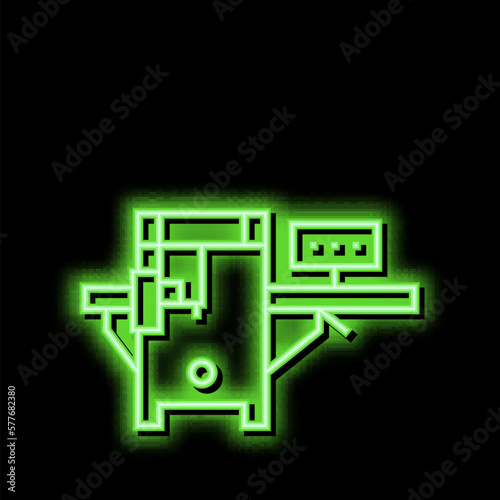 sawmill equipment neon glow icon illustration