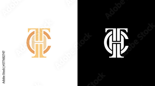Tableau sur toile Letter tch logo elegant fashion boutique vector monogram icon style Design templ