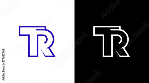 Letter tr outline logo initial monogram icon Design template