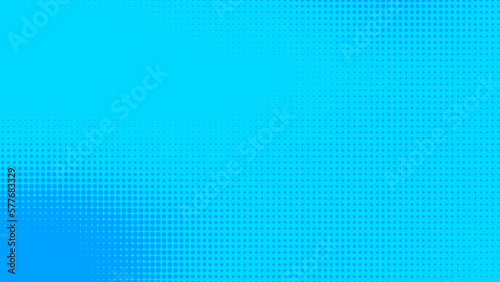 Dots halftone blue color pattern gradient texture with technology digital background. Dots pop art comics with summer background.