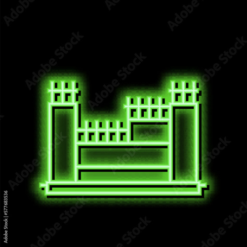 structure with reinforcement concrete neon glow icon illustration
