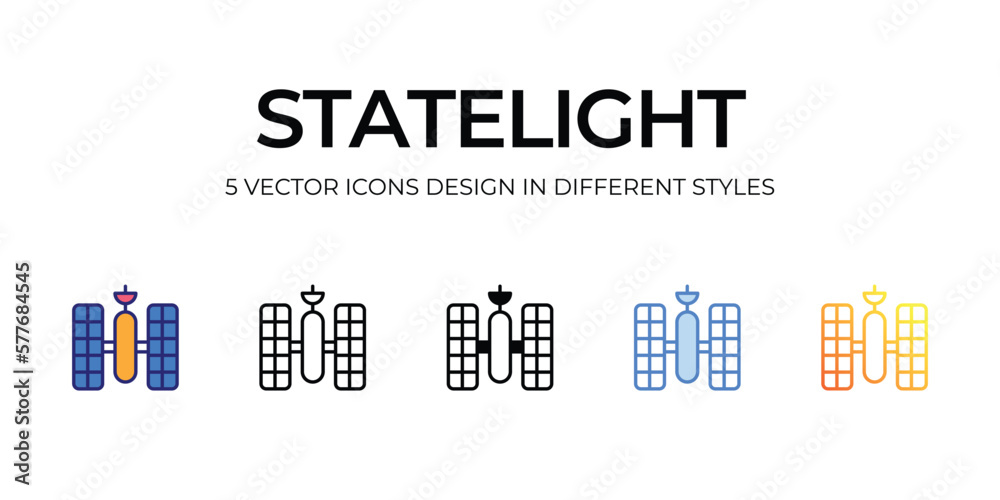 satellite Icon Design in Five style with Editable Stroke. Line, Solid, Flat Line, Duo Tone Color, and Color Gradient Line. Suitable for Web Page, Mobile App, UI, UX and GUI design.