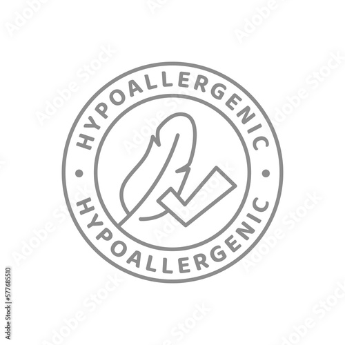 Hypoallergenic product vector label. Cosmetics or merchandize badge.