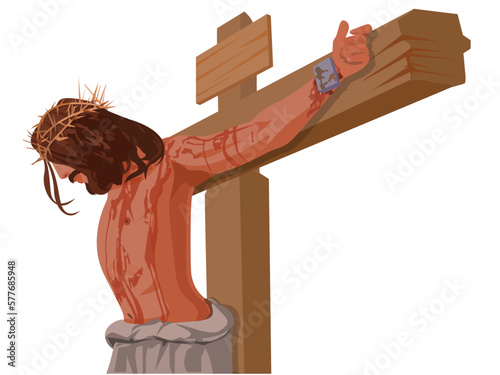 A holy cross, Good Friday  The Christian cross, and the  "Holy Week" with illustrations about Jesus Christ.