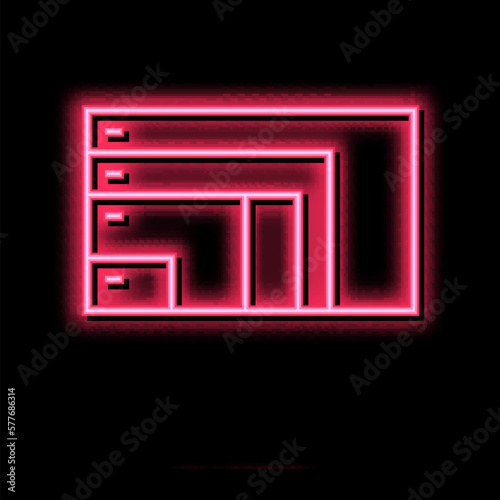 different resolution and diagonal computer monitor neon glow icon illustration