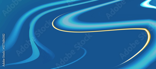 Abstract blue, white liquid liens background. Fluid painting abstract texture background. Modern banner, fluid trendy background.