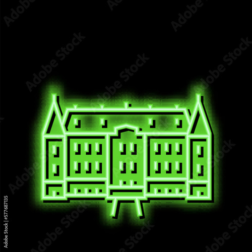 chateau house neon glow icon illustration
