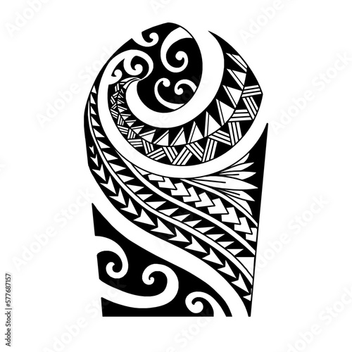 Wrap around arm polynesian tattoo design. Pattern aboriginal samoan. illustration EPS10