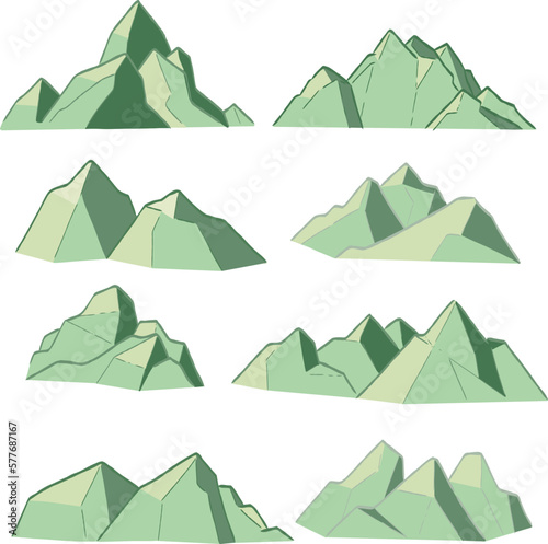 Mountains in polygon  elements vector image